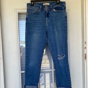 Women's Blue Distressed Jeans